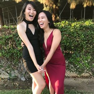 TOBI Black Halter Bodycon Dress